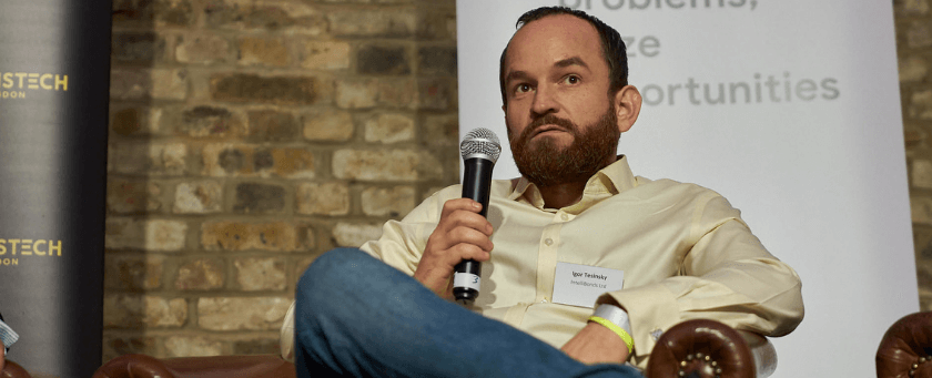 Igor Tesinsky speaking at the digital event in London 